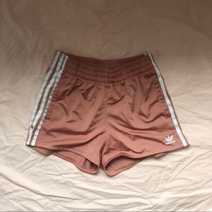rose gold/pink adidas shorts